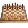 Chess Wooden Wooden Checker Board Solid Wood Pieces Folding Chess Board High-end Puzzle Chess Game. 