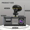 Vavupo 1080P Dual Dash Cam with 170° Wide Angle, Night Vision, G-Sensor, Loop Recording, LED Display, Push Button Control, 150mAh Rechargeable No SD Card Included. 