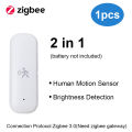 ZigBee Smart Pir Motion Sensor Detector With Temperature and Humidity Sensor Security Burglar Works With Home Assistant. 