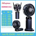 Mini Foldable Hand Fan Handheld Portable Fan with USB Rechargeable Battery Desk Outdoor Neck Hanging 5 Speed Fan. 