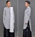 polka dot fabric unstitched shirt with striped trouser cotton 2 pc set. 