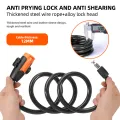 Universal Mountain Bike Cable Lock Key Fixed Secure Anti Theft with Bracket Scooter Lock Portable Steel Bicycle Accessories. 