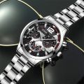 2pcs Luxury Mens Silver Quartz Watch With Stainless Steel Bracelet Men Fashion Business Casual Watch Luminous Clock. 