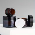 3PCS/5PCS brown glass cosmetic jar with lid, leak proof and UV resistant, reusable, portable beauty storage..