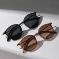 2 Pairs Per Set Small Round Sunglasses Women Cute Skinny Cat Eye Eyewear Men Vintage Narrow Cateye Sunglasses Set. 