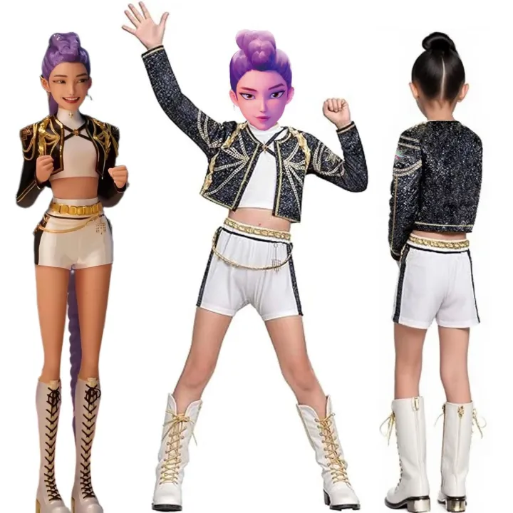 Huntrix%20Golden%20KPDH%20KDPop%20Rumi%20Mira%20Zoey%20Cosplay%20Costume%20Kids%20Girls%20Birthday%20Party%20Halloween%20Stage%20Performance%20Clothes%20-%20Image%202