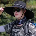 Summer Large Sun Hat Men Women Breathable Fishing Caps Sun UV Protection Mesh Fisherman Hat Hiking Outdoor Beach Cap. 