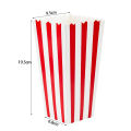 10Pcs Popcorn Paper Boxes Buckets Red White Stripes Bags Snack Containers For Movie Night Birthdays Carnival Party Supplies.