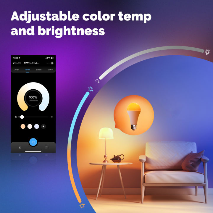 MOES%20Tuya%20Smart%20Matter%20WiFi/Zigbee%2014W%20LED%20Bulb%20E27%20Music%20Sync%20Functional%2016M%20RGB%20Scenarios%20Light%20Intelligent%20Voice%20APP%20Control%20lightify%20-%20Image%203