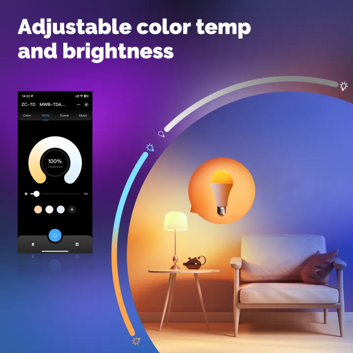 MOES%20Tuya%20Smart%20Matter%20WiFi/Zigbee%2014W%20LED%20Bulb%20E27%20Music%20Sync%20Functional%2016M%20RGB%20Scenarios%20Light%20Intelligent%20Voice%20APP%20Control%20lightify%20-%20Image%203