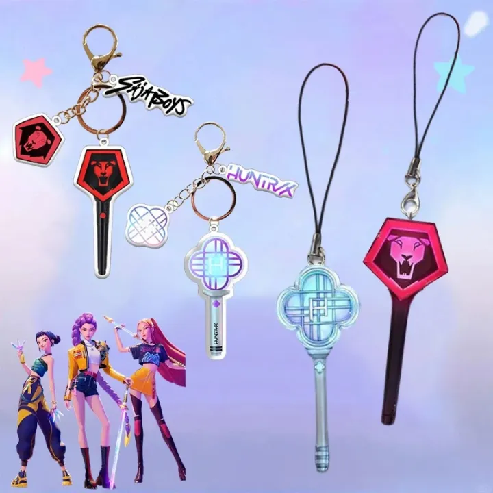 Idol Keychains KPOP Demon Hunters Huntrix Saja Boys Idol Group Acrylic Keychains Zoey ...