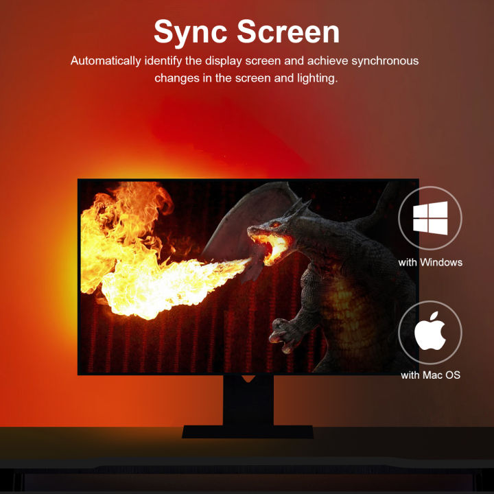 RGBIC%20Computer%20Display%20Screen%20Ambient%20Light%20USB%20LED%20Strip%20PC%20Gaming%20Backlight%20Decor%20For%2024/27/32/34/49%20inch%20monitor%20-%20Image%204