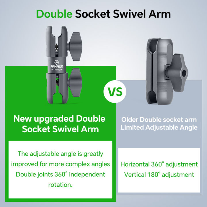 FANAUE%20Aluminum%20Double%20Socket%20Swivel%20Arm%20for%2020mm%20Ball%20Head%20Base%20Adapter%20for%20Gopro%20insta360%20Bike%20Motorcycle%20Camera%20Extension%20Arm%20-%20Image%206