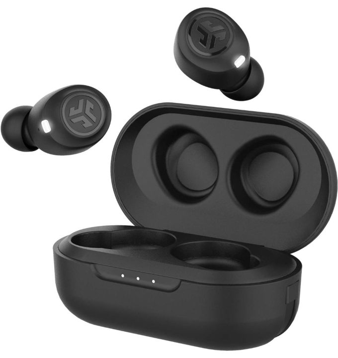 JLAB Audio Jbuds Air True Wireless Signature Bluetooth Earbuds, Charging Case, Black, IP55 Sweat Resistance, Bluetooth 5.0 Connection (Renewed)