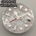 GRAMOCK 29mm Meteorite Pattern Dials GMT Watch Hands Fit NH34 Movement Green Luminous Suitable for Mechanical Watch Installation. 