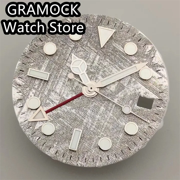 GRAMOCK%2029mm%20Meteorite%20Pattern%20Dials%20GMT%20Watch%20Hands%20Fit%20NH34%20Movement%20Green%20Luminous%20Suitable%20for%20Mechanical%20Watch%20Installation%20-%20Image%202