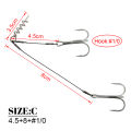 Spinpoler Corkscrew Stinger Rig Hook Double Treble Pike Bass Fishhook High-Carbon Steel For Soft Lure Fishing Equipment.