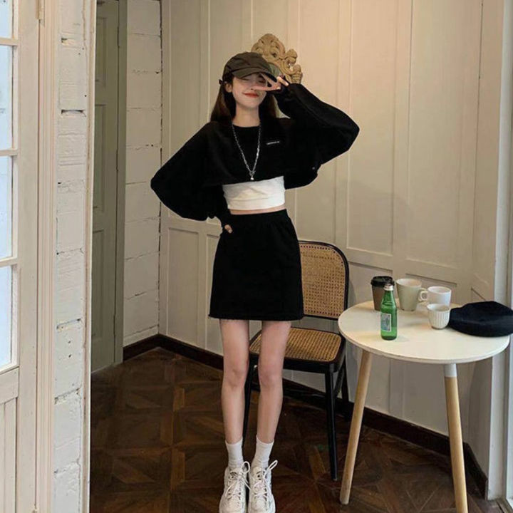 Set%20of%202%20pieces%20Women's%20long-sleeved%20crop%20top%20+%20A-line%20short%20skirt%20Korean-style%20girl's%20dress%20Korean%20Cute%20Korean%20girl%20set%20-%20Image%206