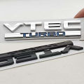 3D ABS Chrome Black Logo VTEC TURBO Badge Car Rear Trunk Sticker Emblem Decal Badge For Honda Civic Accord CRV Auto Accessories.