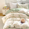3pcs Elegant Floral Tea Art Print Duvet Cover Set， Soft Skin-Friendly Bedding Set Includes 1 Duvet Cover And 2 Pillowcases. 