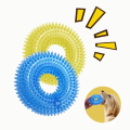 Dog Chew Toy Durable Squeaky Thorn Ring Interactive Sound Training Natural TPR Teeth Cleaning Grinding Non Toxic Puppy.