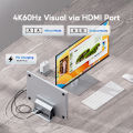 PULWTOP Vertical Laptop Docking Station With M2 SSD Expansion 4K HD RJ45 USB C Hub For Type C Notebook Workstation Setup. 