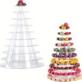 Tiered Macaron Tower Stand Cake Display Rack Cupcake Holder Dessert Stand for Baby Shower Wedding Birthday Party Decorations.