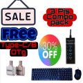 3 pis combo pack [ Kyeboard +Mouse + Hub usb 3.0] Free Otg Type-C/B. 