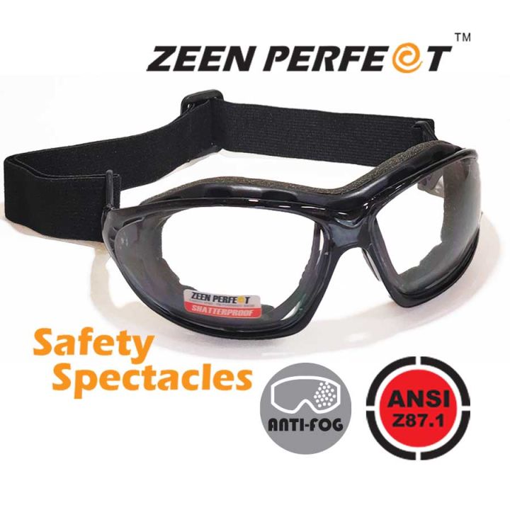 Motorcycle Sunglasses ZEEN PERFECT passes ANSI Z87.1 USA Standard, UV400 Protection with soft elastic strap