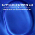 DIZETION Waterproof Swimming Cap High Elasticity Ears Protection Large Silicone Diving Cap for Enhanced Comfort and Durability.