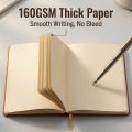 A5 Dotted Notebook Faux PU Leather Hardcover Journal 160GSM Thick Paper 160 Numbered Pages Dot Grid Planner with Elastic Band.