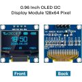 0.96" Inch OLED Display Screen Module I2C IIC 128x64 SS - D - 1306 3.3V-5V Blue/blue Yellow/White for Arduino ESP32 ESP8266. 