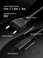 DATA FROG 1m 1.5m 3m EU Plug 2-Prong AC Power Supply Cable AC Plug Power Extension Cord for PS4 PS5 Xbox Computer Laptop PC TV. 