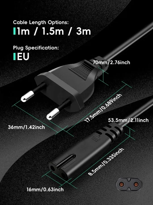 DATA%20FROG%201m%201.5m%203m%20EU%20Plug%202-Prong%20AC%20Power%20Supply%20Cable%20AC%20Plug%20Power%20Extension%20Cord%20for%20PS4%20PS5%20Xbox%20Computer%20Laptop%20PC%20TV%20-%20Image%206