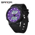 SANDA Hot sale Ms LED Digital Sport Watch Fashion Casual Ladies Dual Display Watch Women Electronics Waterproof Quartz Watches.