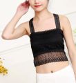 Women lace wrap chest women bra solid top bustier crop backless comfortable sleeveless tank top padded bralette bottoming vest.