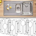 2Pcs Kitchen Sink Grid Stainless Steel Sink Protectors Double Bowl Sink Bottom Grid with R50 Corner Large Sink Protectors Grid. 