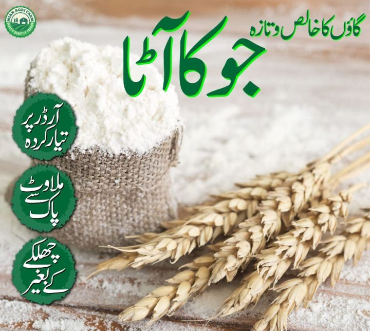 Barley Flour Jou Ka Atta Jau Ka Atta 100% Organic Pure Quality 1Kg Made From Stone Mill