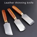 Leather Cutting Tools Straight Edge Beveled Edge Rounded Edge, Comfortable Grip Durable Wooden Handle, Precision Trimming and Th.