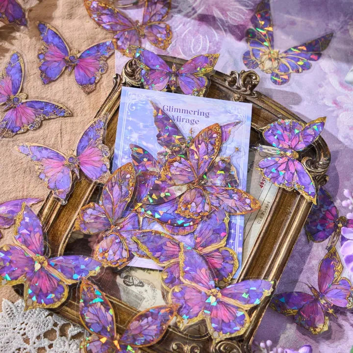Hot Stamping Butterfly Pet Laser Waterproof Sticker Pack Dream ...
