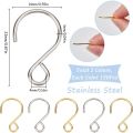 1 Box 300pcs S Shaped Hooks Stainless Steel Small S Shape Hooks Tiny Small Golden Silver Metal s Hangers Ornaments Hook. 