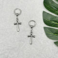 Egyptian Ankh Cross Drop Earrings Religious Key of Life Symbol Stainless Steel Hoop Earrings for Women Men.