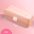 Large Capacity Pencil Cases Double Layer Simple Canvas Bags for Girls Back to School School Office Supplies Stationery. 