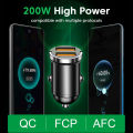 200W Dual USB Car Charger Pull Ring Fast Charging Car Phone Charger Adapter For Xiaomi Samsung Mini Car Charger. 