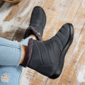 Women's casual sports shoes, mid-calf thick plush waterproof cotton boots, outer zipper cotton boots. 