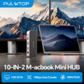 PULWTOP MacBook Pro Docking Station Dual Monitor, Macbook Dock with 2*HDMI 4K@60Hz,PD,Ethernet,USB A/C 10Gbps,SD/TF, USB 2.0. 
