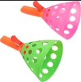 Catch Ball (Pair) Toy, Exercise Hand Eye Coordination Portable Pop and Catch Ball Game for Kindergarten. 