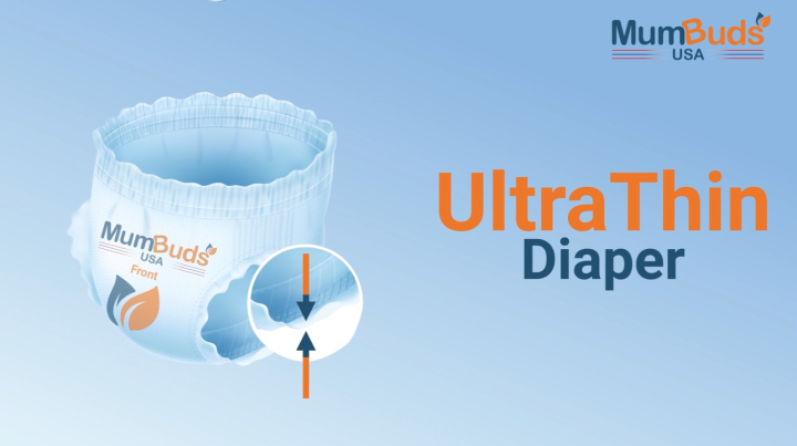MumBuds USA Ultrathin Baby Diapers Newborn (2–5kg) – 22 pcs (Pack of 3) Tape Style | Ultra Soft, Breathable & Sensitive Skin Safe Diapers