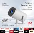 Game Projector 2 in 1 Professional Chip 3D Games 2.4G Wireless 4K Videos and Home Cinemas. 