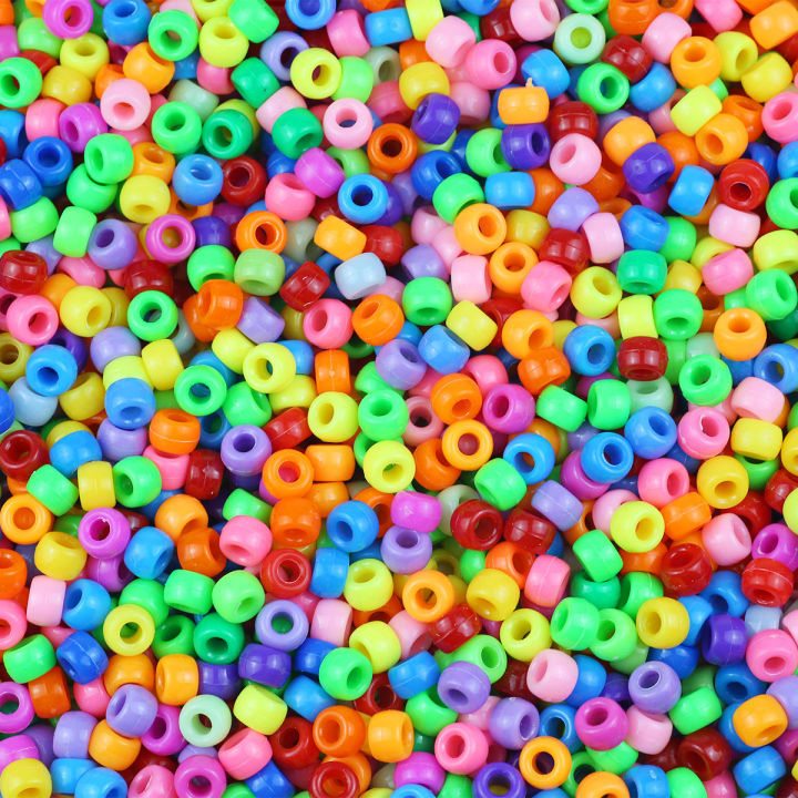 100/400pcs%206x9mm%20Solid%20Color%20Large%20Hole%20Pony%20Beads%20DIY%20Jewelry%20Making%20For%20Friendship%20Bracelets%20&%20Hair%20Braids%20Craft%20Supplies%20-%20Image%203